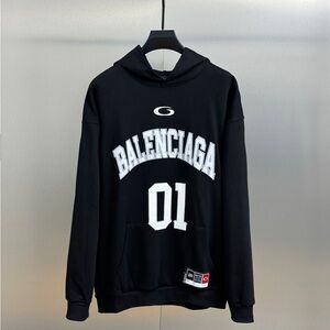 Balenciaga Black and White Logo Hoodie